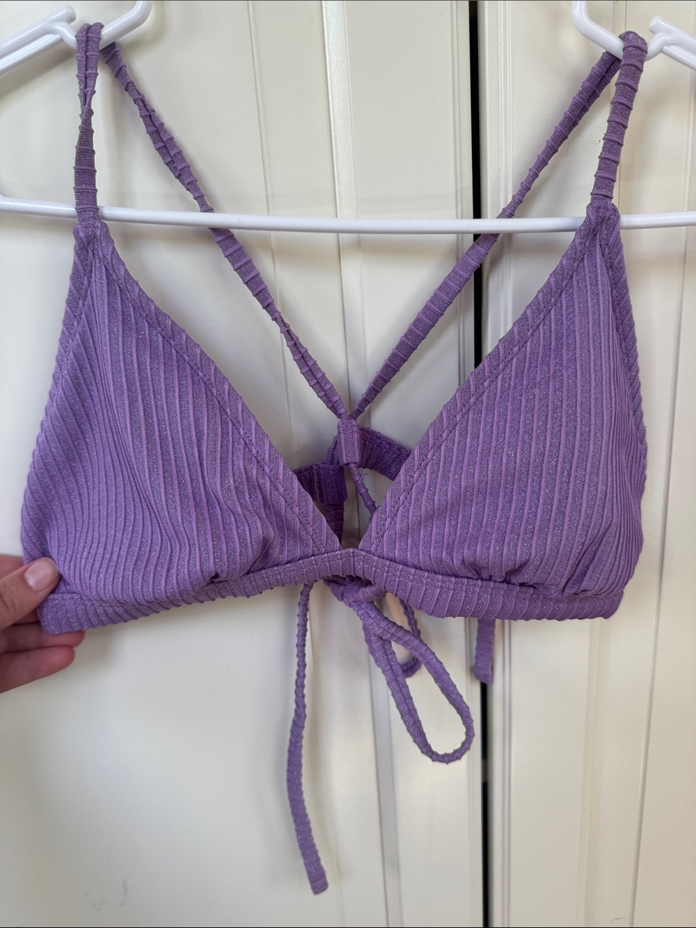 Xhilaration Ribbed Triangle Bikini set - Lavender Purple